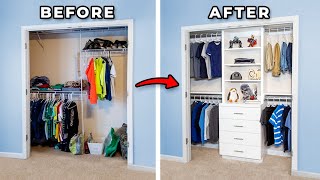 DIY Closet Organization with Shelving and Drawers [upl. by Letsirc]