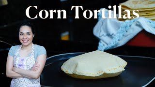 How to make CORN TORTILLAS  Homemade easy and PUFFED corn tortillas [upl. by Eerok]