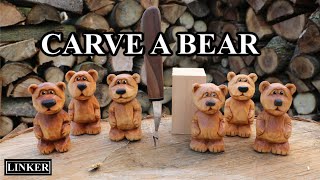 How to Carve a Bear Full Woodcarving Tutorial [upl. by Sacken178]