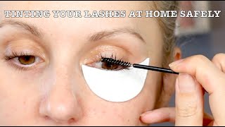 HOW I TINT MY LASHES SAFELY AT HOME [upl. by Nytnerb43]