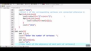 How to represent graph using adjacency matrix in C [upl. by Ambur]