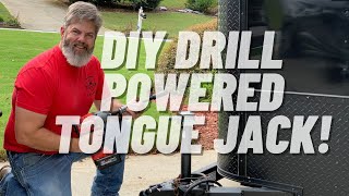 DIY DRILL POWERED TONGUE JACK FOR A TRAILER [upl. by Ruthe650]