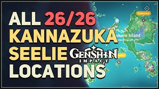 All 26 Kannazuka Seelie Locations Genshin Impact [upl. by Akinet]