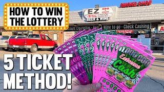 How to Win the Lottery 💰 5 TICKET METHOD 🔴 Fixin To Scratch [upl. by Spurgeon]