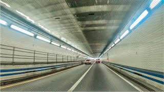 Hampton Roads Bridge Underwater Tunnel  Driving 4K  Norfolk  Virginia [upl. by Nnahsal]