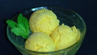 Mango Ice Cream  Indian Dessert Recipe Video [upl. by Godewyn]