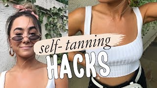 SELF TANNING HACKS TIPS amp TRICKS  Julia Havens [upl. by Eelymmij829]