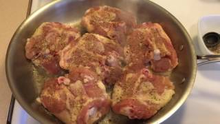 Crispy Skin Oven Roasted BoneIn Chicken thighs EASY [upl. by Guillemette487]