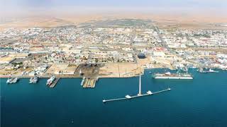 Walvis Bay Walvisbaai beautiful city in Namibia Pelican Point sand spitnatural harbour [upl. by Ashton]