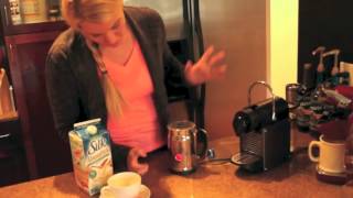 Nespresso Aeroccino Plus Frother Review Frothing Almond Milk [upl. by Edobalo]