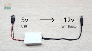 Making DC 5V TO 12V  USB to DC 5521mm Cable  Power Supply Module for Wifi Router mobile power [upl. by Ahsatsana]