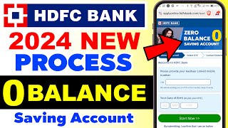 HDFC Bank Zero Balance Account Opening Online  2024  How to open Zero HDFC Saving Account Online [upl. by Sonja]