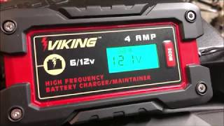 Harbor Freight  Viking 4 AMP Battery Charger Review And Demo 63350 [upl. by Festa]