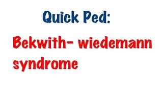 Beckwithwiedemann syndrome mnemonic [upl. by Ginsberg517]