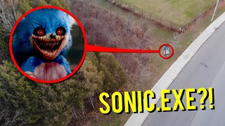 DRONE CATCHES SONICEXE AT HAUNTED FOREST RUNNING AROUND HE CAME AFTER US [upl. by Meredeth410]