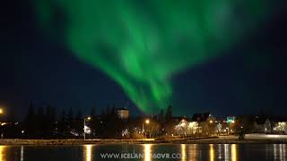 Northern Lights Reykjavik Center  Iceland 24th february 2021 [upl. by Annyl124]