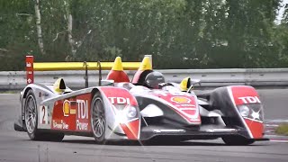 Audi R10 TDI SOUND in Action  Accelerations Fly Bys amp Downshifts [upl. by Ruthi847]