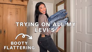 LEVIS JEANS TRY ON  REVIEW 501 Original  Skinny vs Wedgie Fit [upl. by Enybor]