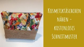 Kosmetiktasche nähen  kostenloses Schnittmuster [upl. by Leahcim]