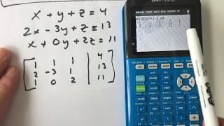 TI84 TI83 RREF Solving Linear Systems [upl. by Arette]