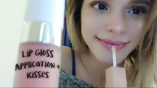 ASMR  Lip Gloss Application  Kisses [upl. by Zoa893]